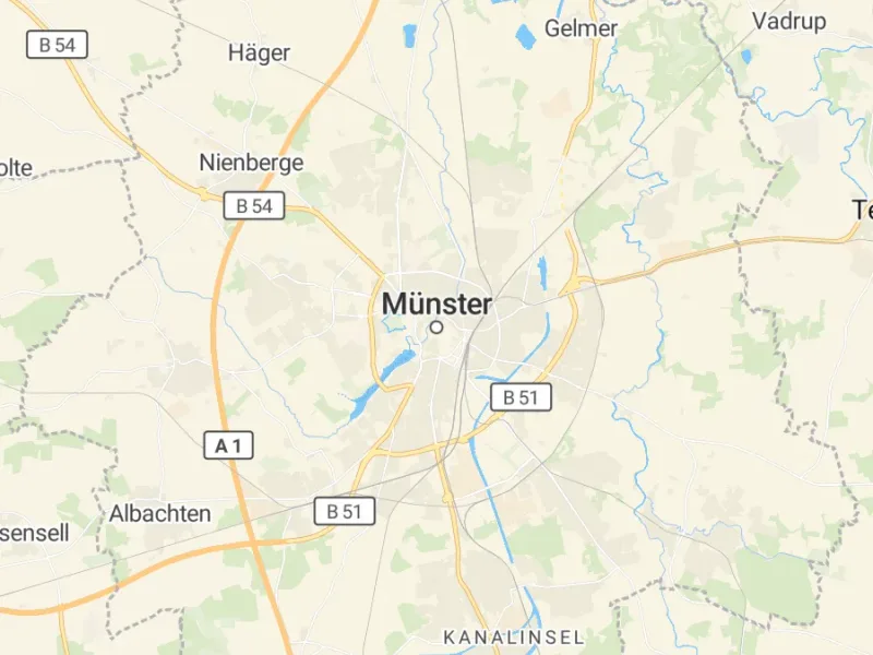 Karte des Einzugsgebiets, Autoverwertung Münster