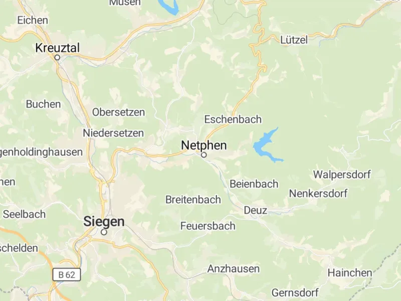 Karte des Einzugsgebiets, Autoverwertung Netphen