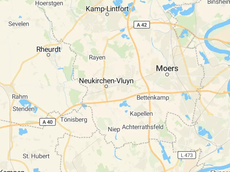 Karte des Einzugsgebiets, Autoverwertung Neukirchen-Vluyn