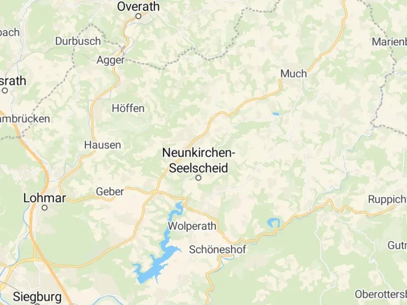 Karte des Einzugsgebiets, Autoverwertung Neunkirchen-Seelscheid