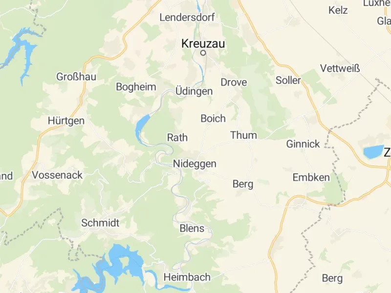 Karte des Einzugsgebiets, Autoverwertung Nideggen