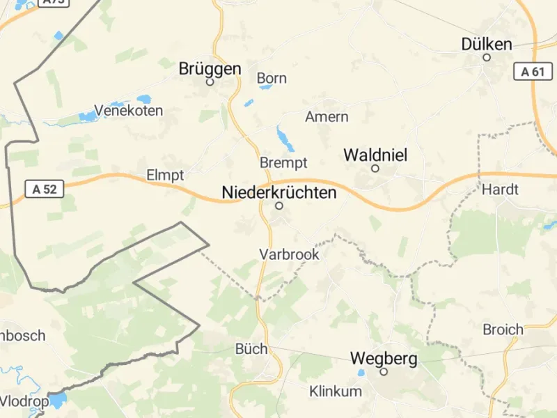 Karte des Einzugsgebiets, Autoverwertung Niederkrüchten