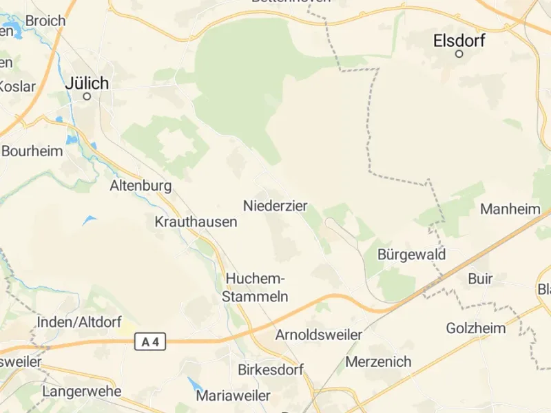 Karte des Einzugsgebiets, Autoverwertung Niederzier