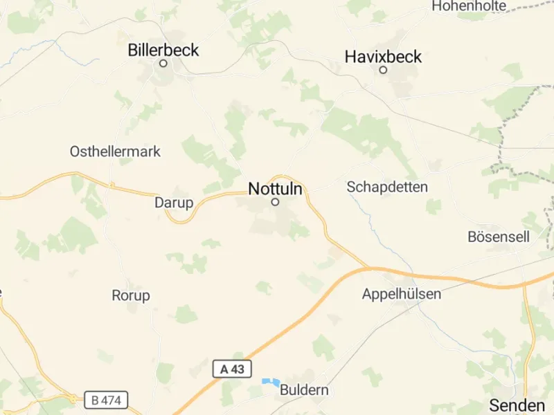 Karte des Einzugsgebiets, Autoverwertung Nottuln