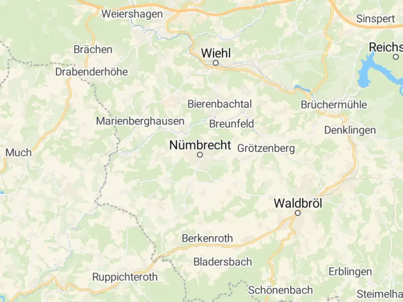 Karte des Einzugsgebiets, Autoverwertung Nümbrecht