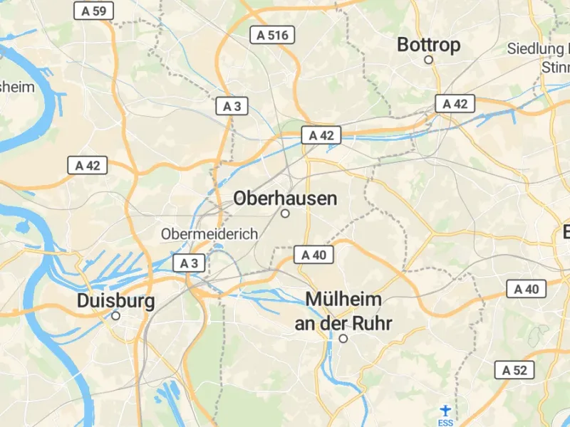 Karte des Einzugsgebiets, Autoverwertung Oberhausen