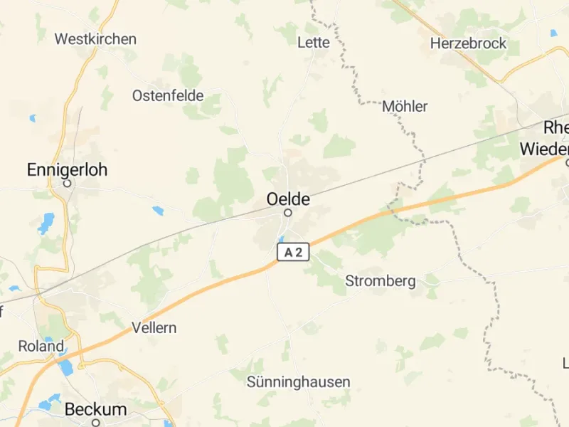 Karte des Einzugsgebiets, Autoverwertung Oelde