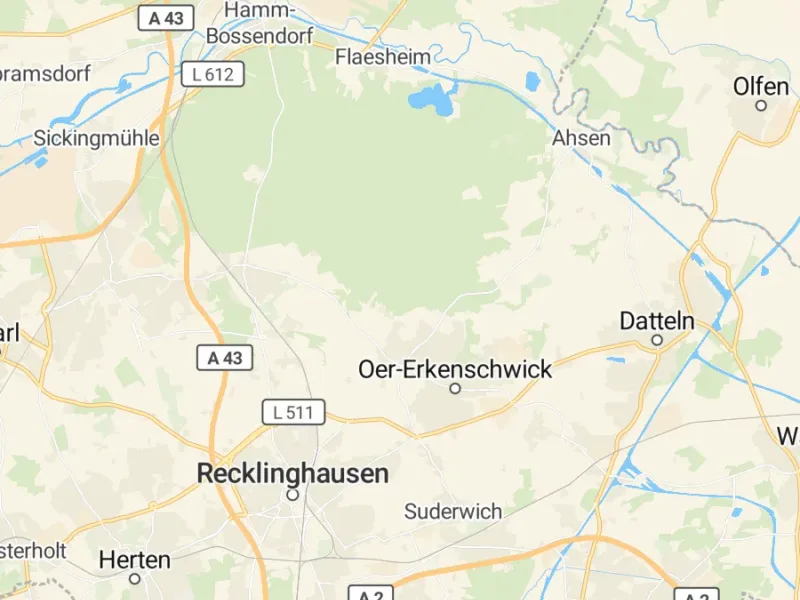 Karte des Einzugsgebiets, Autoverwertung Oer-Erkenschwick