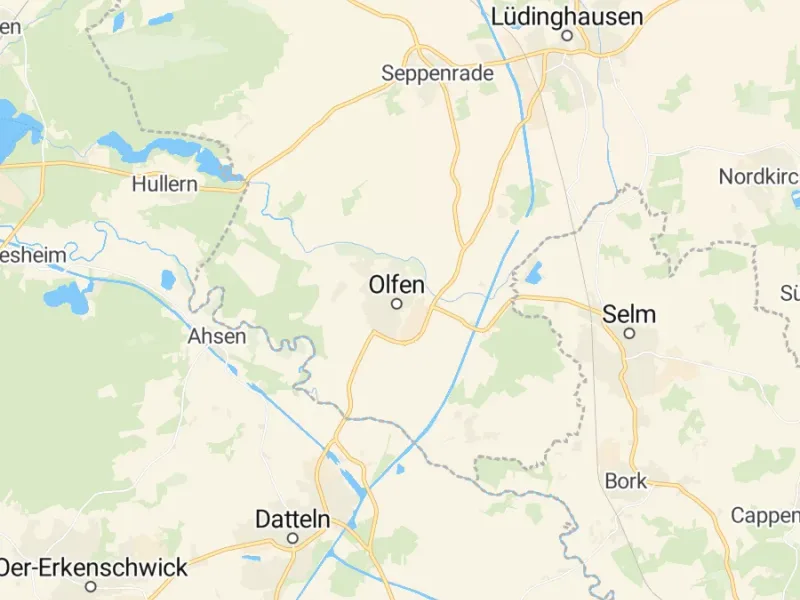 Karte des Einzugsgebiets, Autoverwertung Olfen