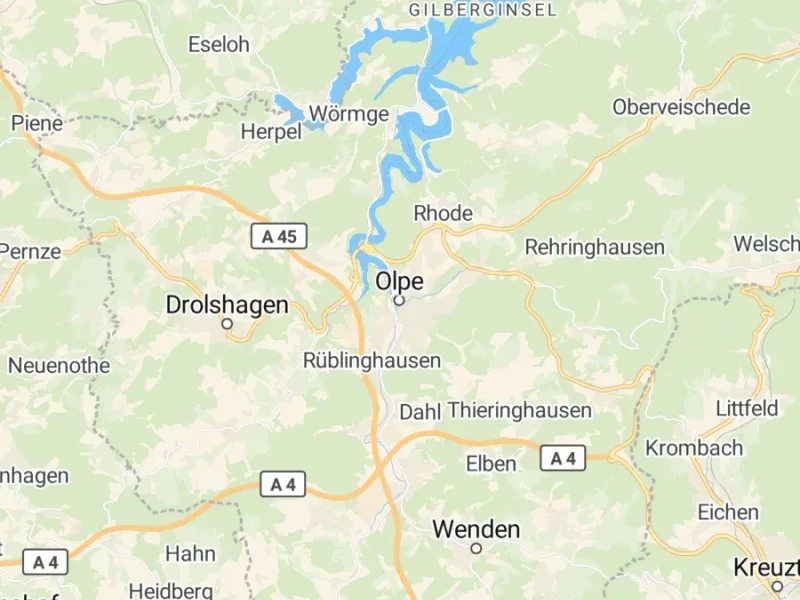 Karte des Einzugsgebiets, Autoverwertung Olpe
