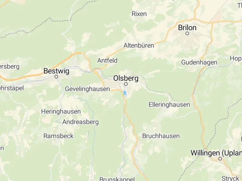 Karte des Einzugsgebiets, Autoverwertung Olsberg