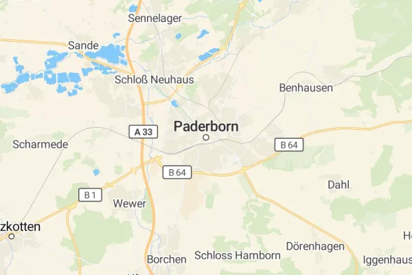 Karte von Paderborn
