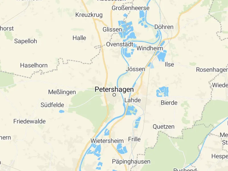 Karte des Einzugsgebiets, Autoverwertung Petershagen