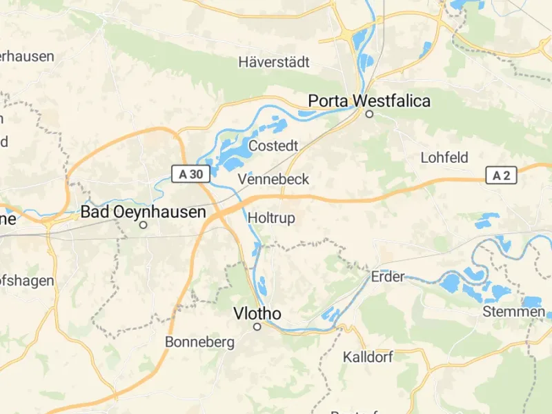 Karte des Einzugsgebiets, Autoverwertung Porta Westfalica