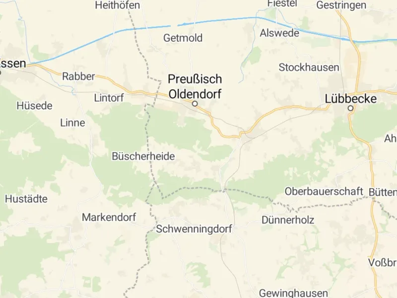 Karte des Einzugsgebiets, Autoverwertung Preußisch Oldendorf