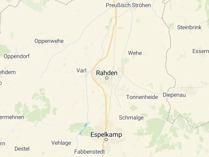Karte des Einzugsgebiets, Autoverwertung Rahden