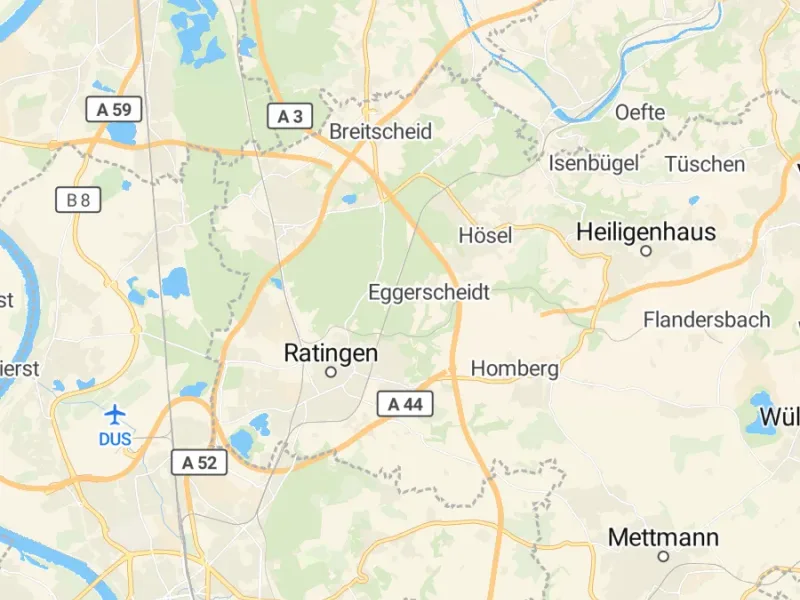 Karte des Einzugsgebiets, Autoverwertung Ratingen