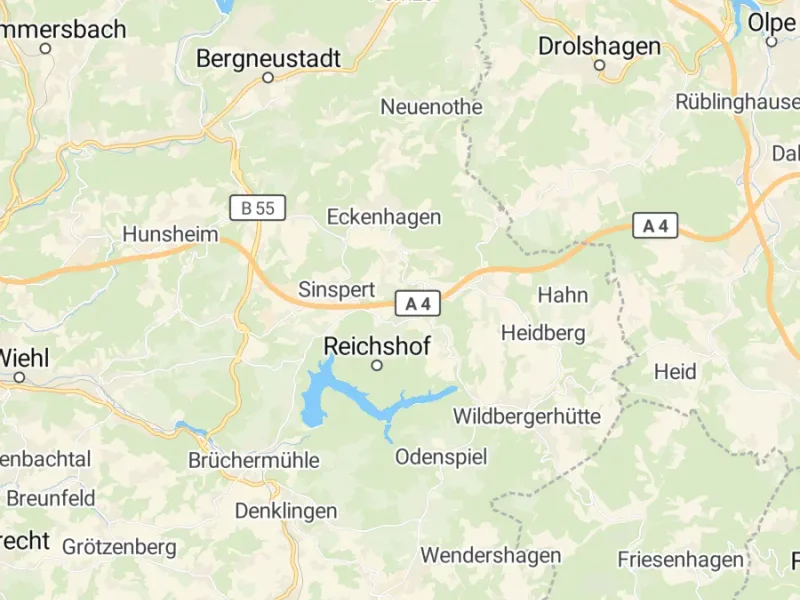 Karte des Einzugsgebiets, Autoverwertung Reichshof