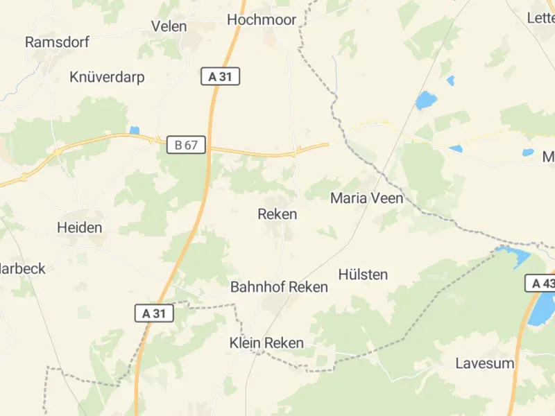 Karte des Einzugsgebiets, Autoverwertung Reken