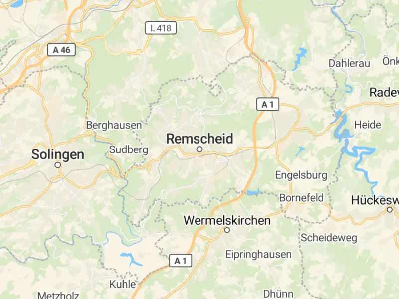 Karte des Einzugsgebiets, Autoverwertung Remscheid