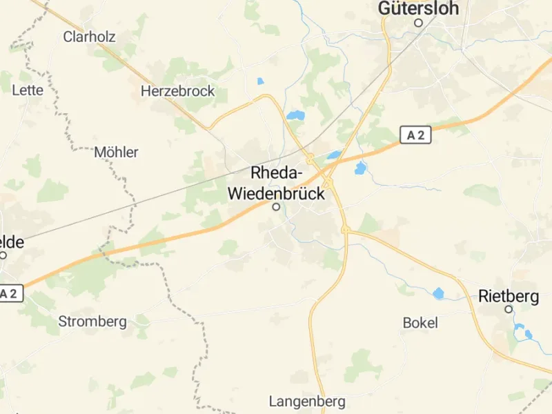Karte des Einzugsgebiets, Autoverwertung Rheda-Wiedenbrück