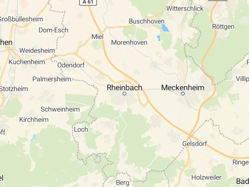 Karte des Einzugsgebiets, Autoverwertung Rheinbach