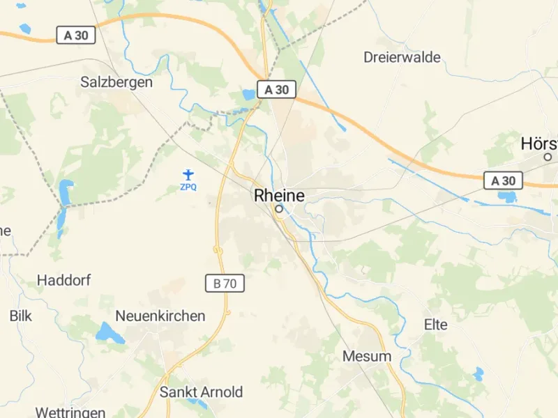 Karte des Einzugsgebiets, Autoverwertung Rheine