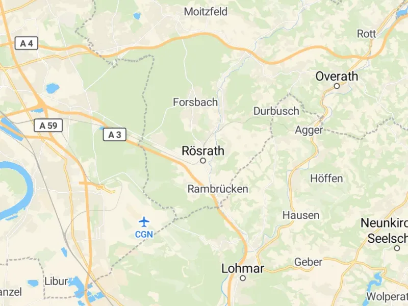 Karte des Einzugsgebiets, Autoverwertung Rösrath