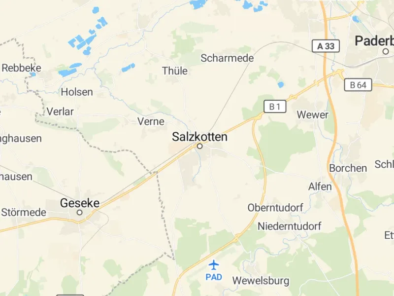 Karte des Einzugsgebiets, Autoverwertung Salzkotten