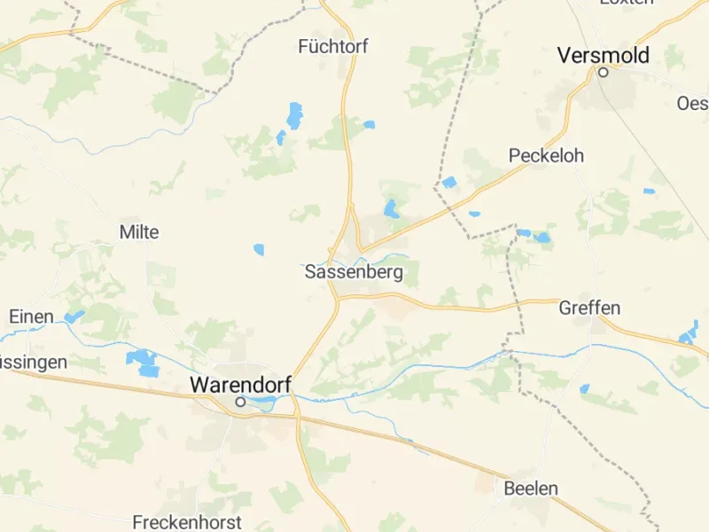 Karte des Einzugsgebiets, Autoverwertung Sassenberg