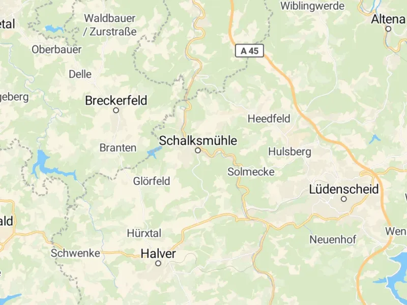 Karte des Einzugsgebiets, Autoverwertung Schalksmühle