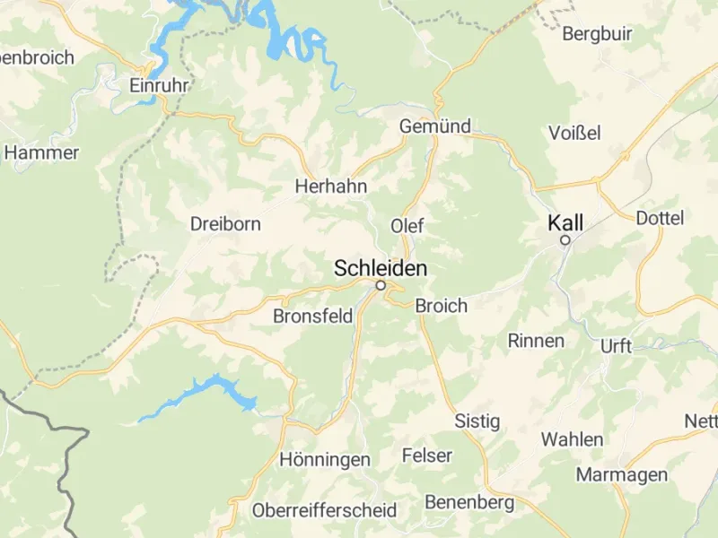 Karte des Einzugsgebiets, Autoverwertung Schleiden