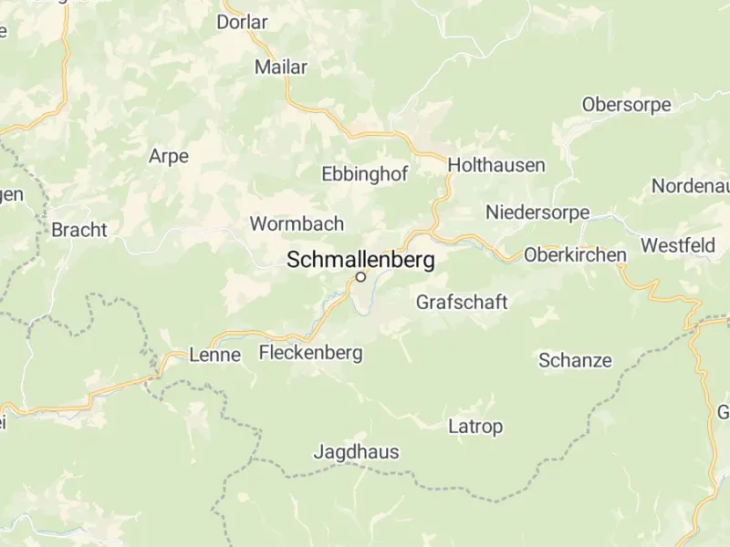 Karte des Einzugsgebiets, Autoverwertung Schmallenberg