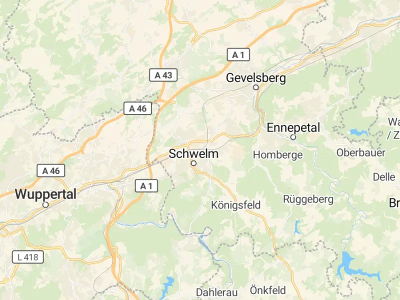 Karte des Einzugsgebiets, Autoverwertung Schwelm
