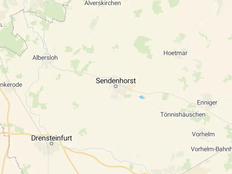 Karte des Einzugsgebiets, Autoverwertung Sendenhorst