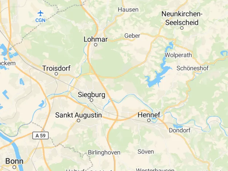 Karte des Einzugsgebiets, Autoverwertung Siegburg