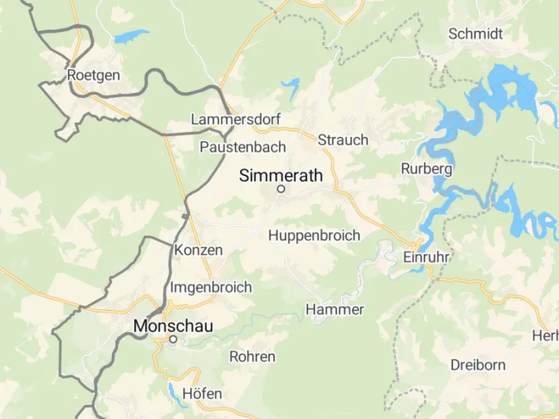Karte des Einzugsgebiets, Autoverwertung Simmerath
