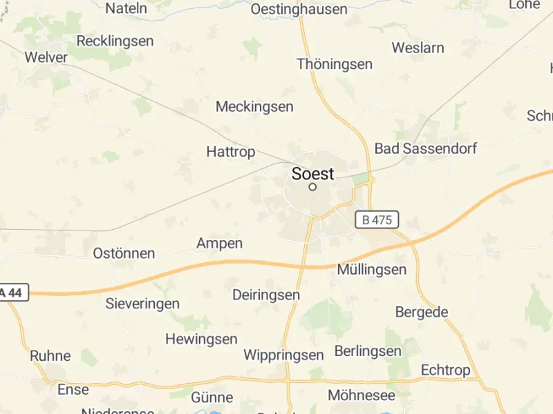 Karte des Einzugsgebiets, Autoverwertung Soest