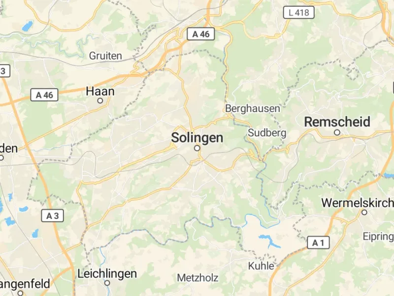 Karte des Einzugsgebiets, Autoverwertung Solingen