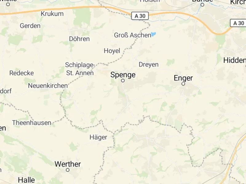 Karte des Einzugsgebiets, Autoverwertung Spenge