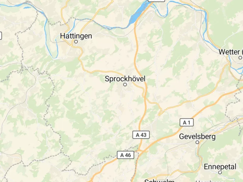 Karte des Einzugsgebiets, Autoverwertung Sprockhövel