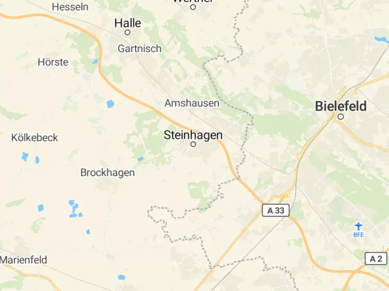 Karte des Einzugsgebiets, Autoverwertung Steinhagen