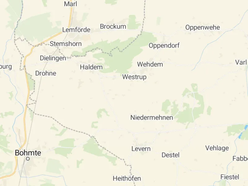 Karte des Einzugsgebiets, Autoverwertung Stemwede