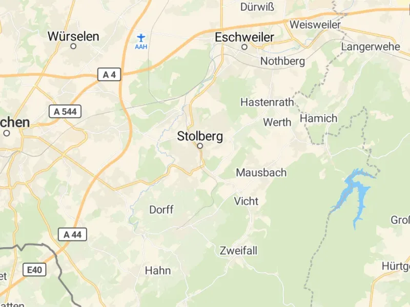 Karte des Einzugsgebiets, Autoverwertung Stolberg