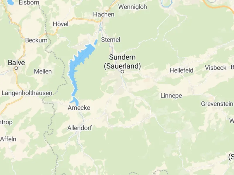 Karte des Einzugsgebiets, Autoverwertung Sundern