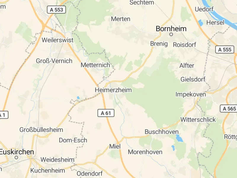 Karte des Einzugsgebiets, Autoverwertung Swisttal