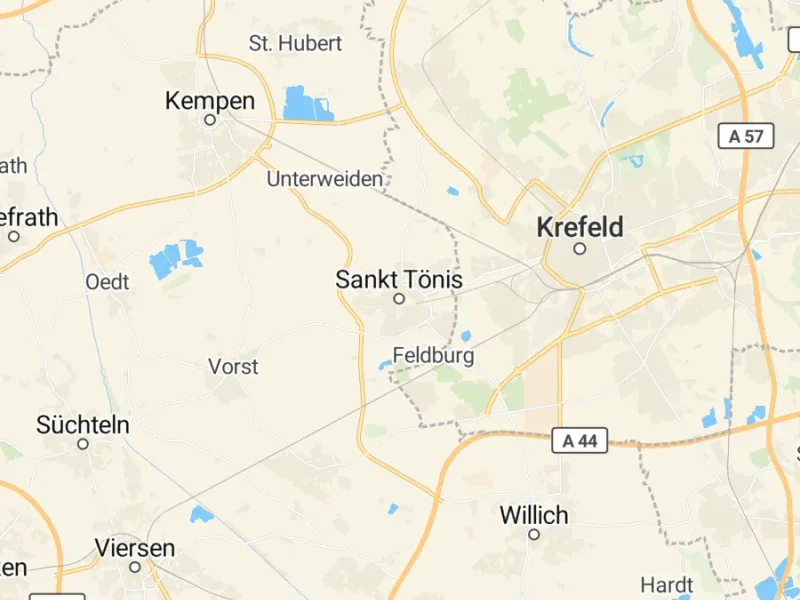 Karte des Einzugsgebiets, Autoverwertung Tönisvorst
