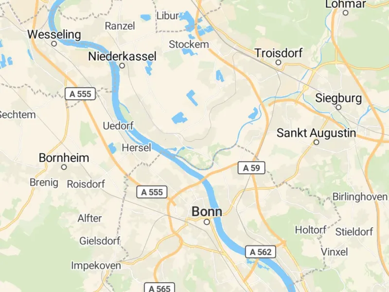 Karte des Einzugsgebiets, Autoverwertung Troisdorf