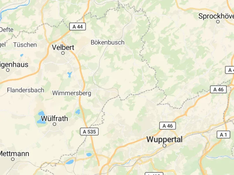 Karte des Einzugsgebiets, Autoverwertung Velbert