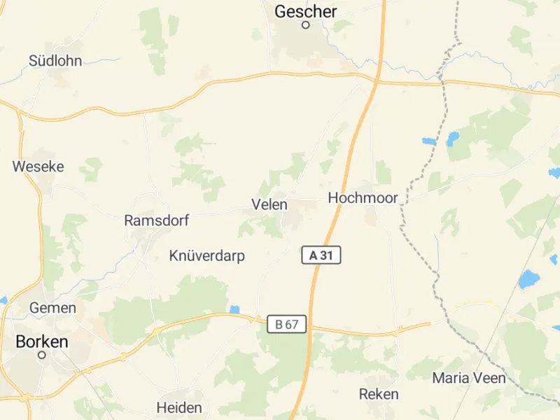 Karte des Einzugsgebiets, Autoverwertung Velen